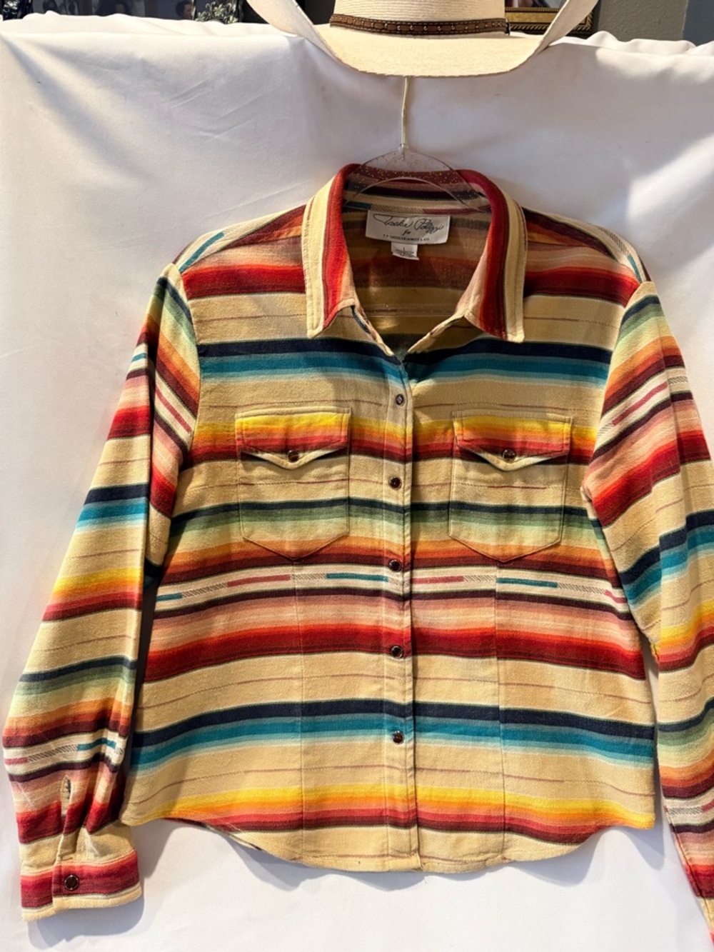 Tasha Polizzi Multicolor Striped Button-Down Shirt - Cream, Red, Teal, Yellow